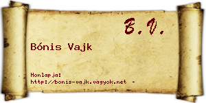 Bónis Vajk névjegykártya